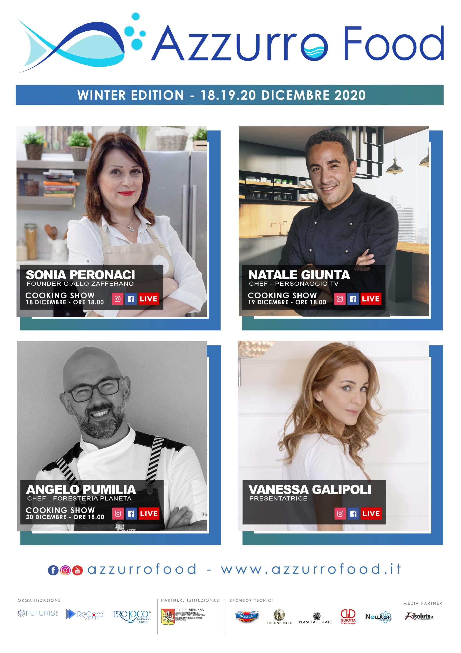 Edizione invernale di Azzurro Food, nuovo format con tre giornate in diretta streaming
