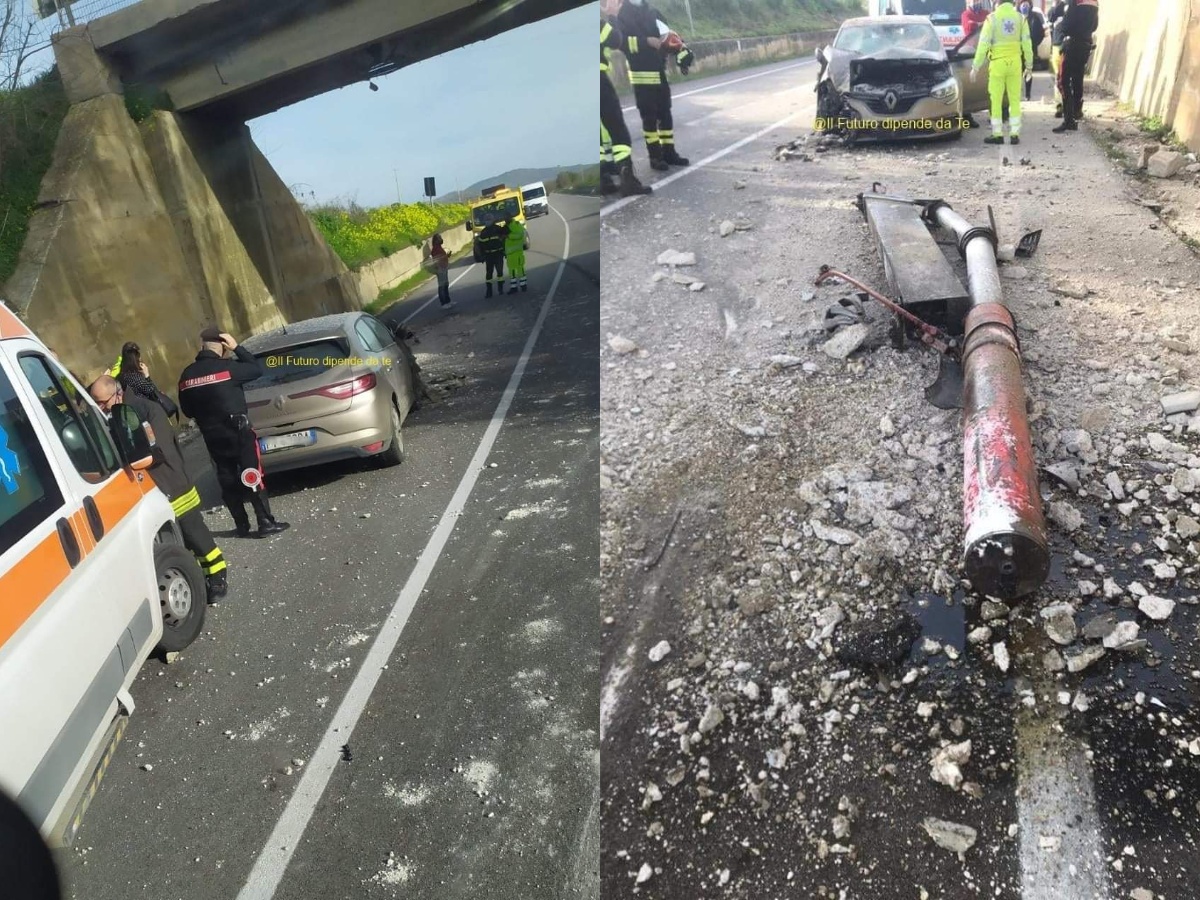 Autogru e utilitaria si scontrano al bivio Misilbesi, feriti gli occupanti dei mezzi