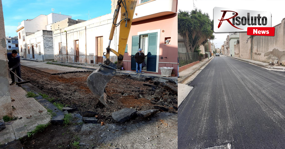 Finalmente strade transitabili ed asfaltate nel quartiere Arena di Menfi, l'attesa durata quasi 20 anni