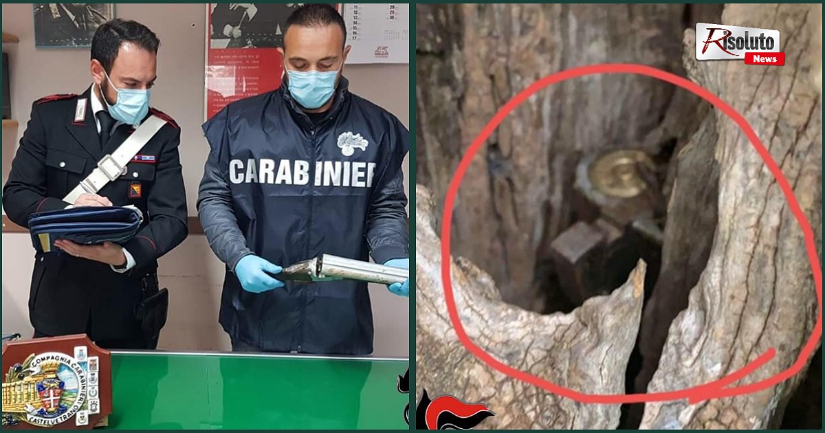 Carabinieri di Castelvetrano ritrovano fucili nel tronco di un albero e nel letto di un fiume, potrebbero essere le armi del delitto Favoroso