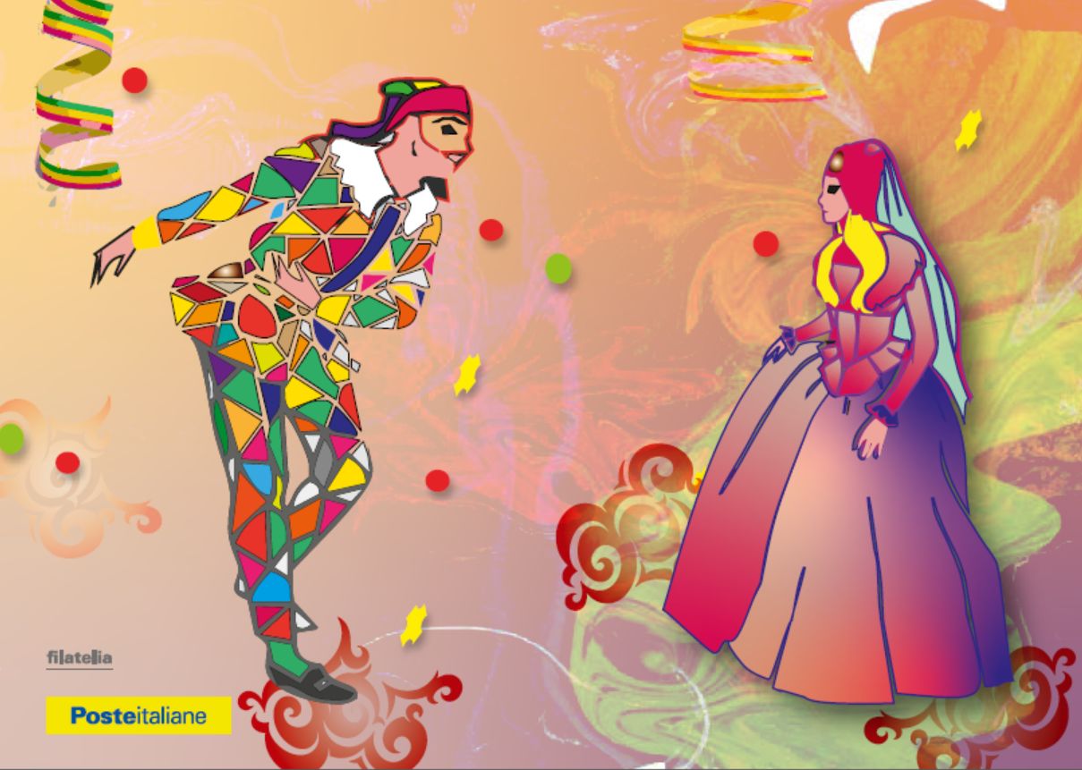 Cartolina di Poste Italiane dedicata al Carnevale, si puo' acquistare negli uffici di Sciacca e Agrigento