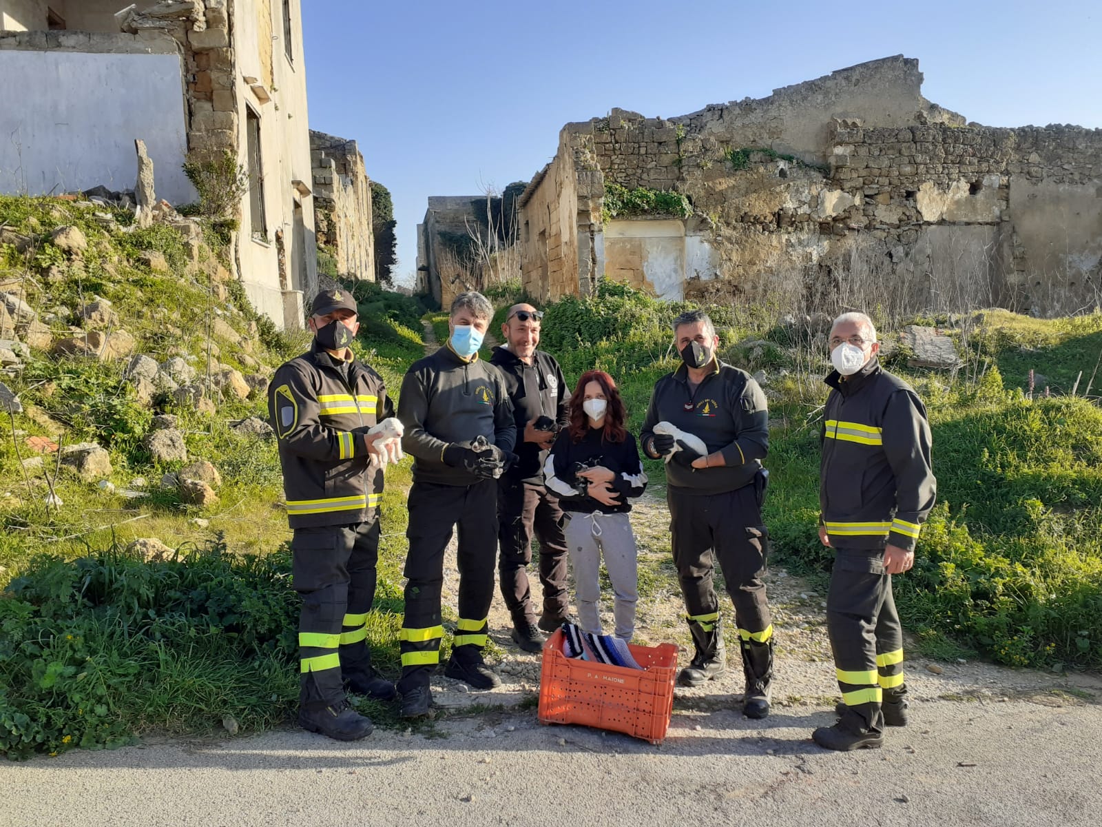 Otto cuccioli lanciati in un pozzo a Santa Margherita Belice e recuperati dai Vigili del Fuoco