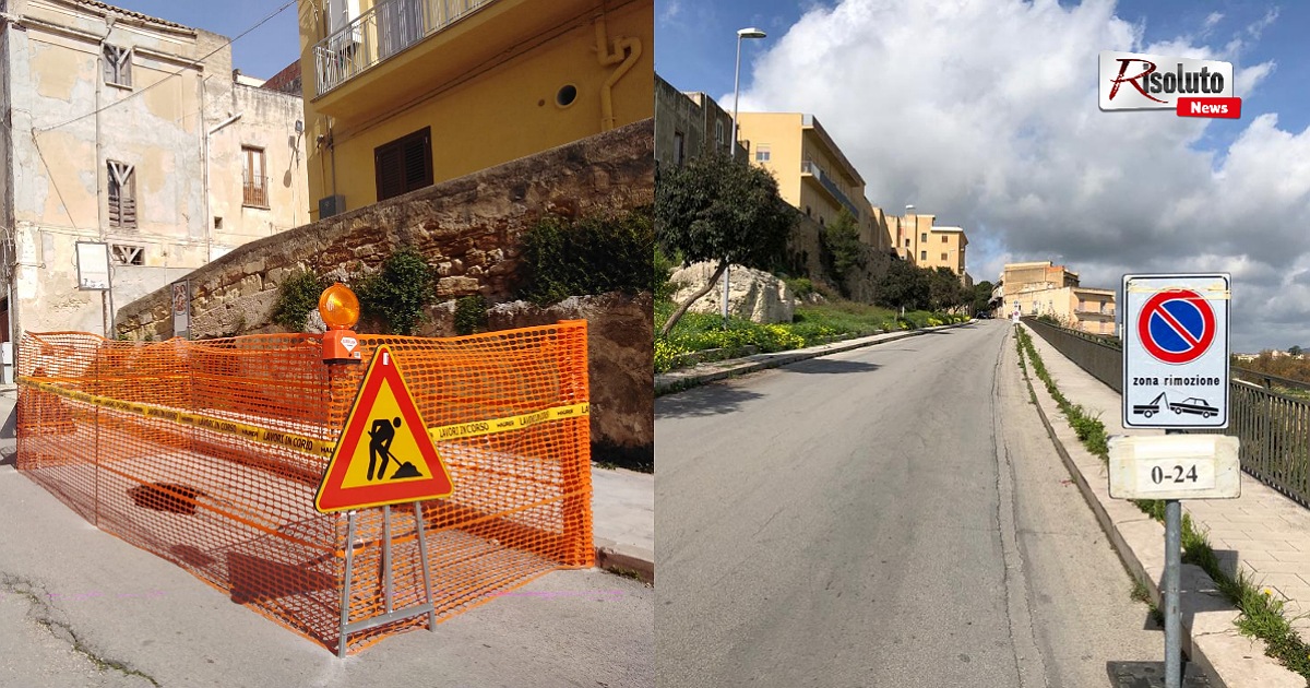Prevista sabato 27 febbraio la riapertura al transito della via Castello a Sciacca