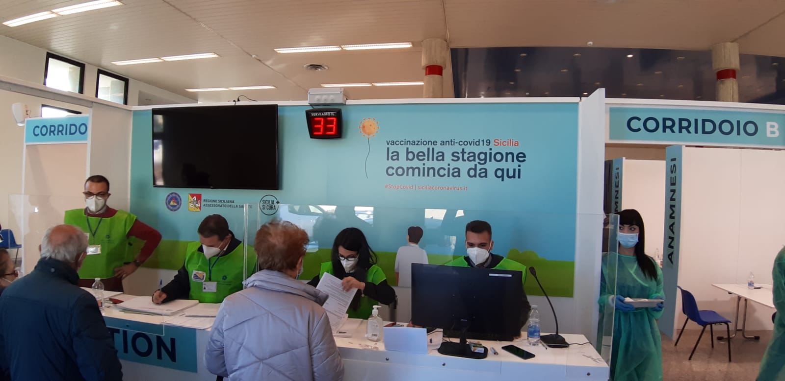 Al Centro hub di Agrigento seicento inoculazioni giornaliere al momento con Pfizer