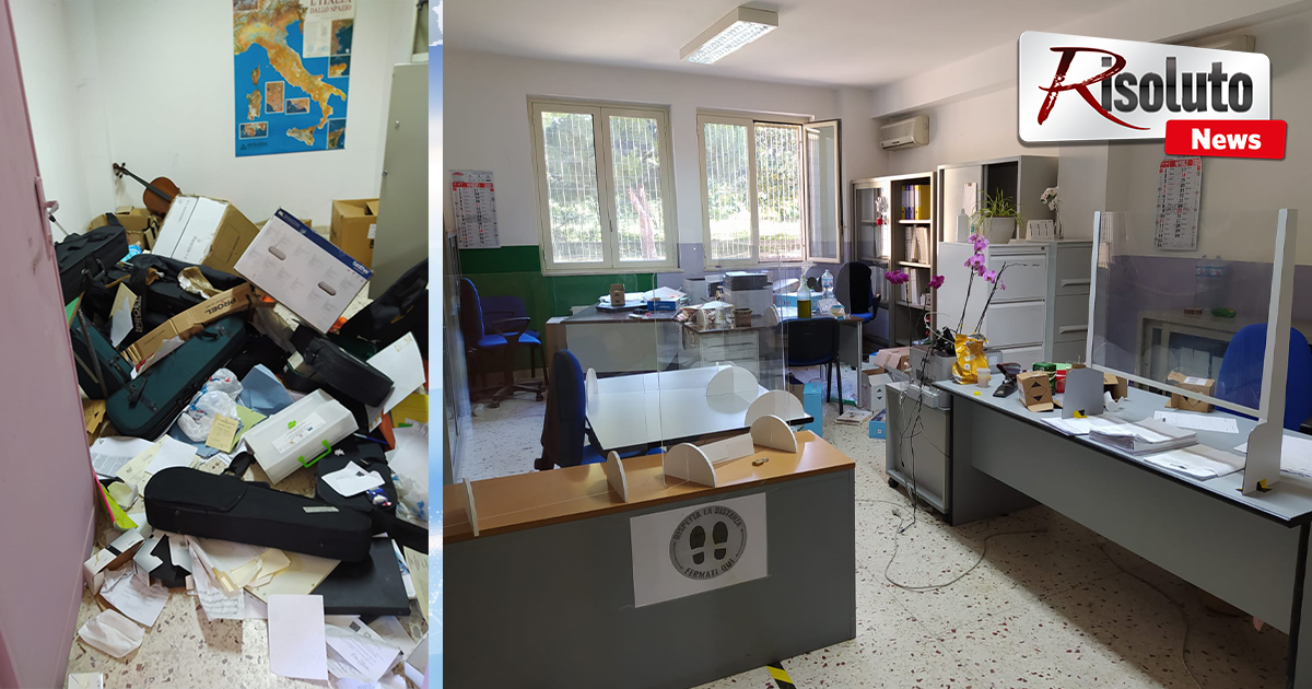 Atto vandalico senza precedenti a Menfi, devastata la scuola "Santi Bivona": imbrattati i muri e rubati pc