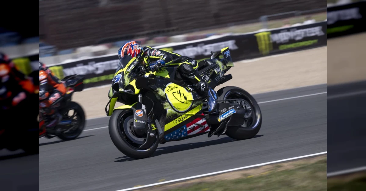 Ai Ogura in azione durante le qualifiche MotoGP a Brno, con la sua Aprilia RS-GP.