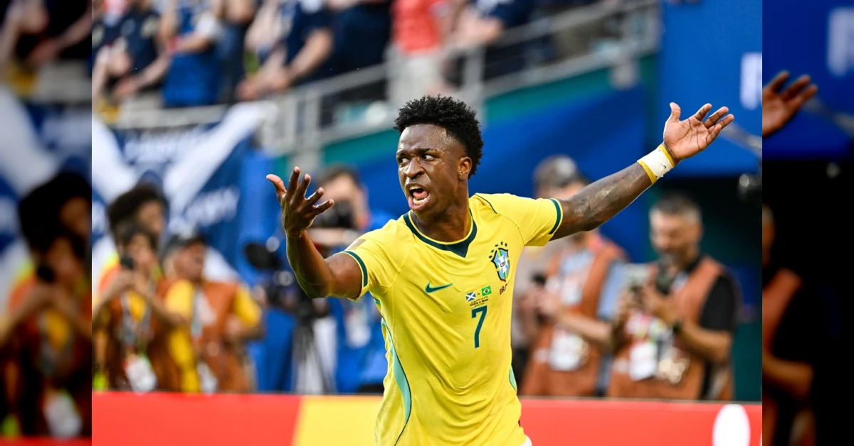 Vinicius Jr esulta dopo una doppietta e Neymar torna in campo nella vittoria del Brasile sulla Scozia 3-0 ai Mondiali 2026