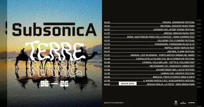 Subsonica partono da Padova il 26 giugno con il tour estivo "Terre Rare 96-26"