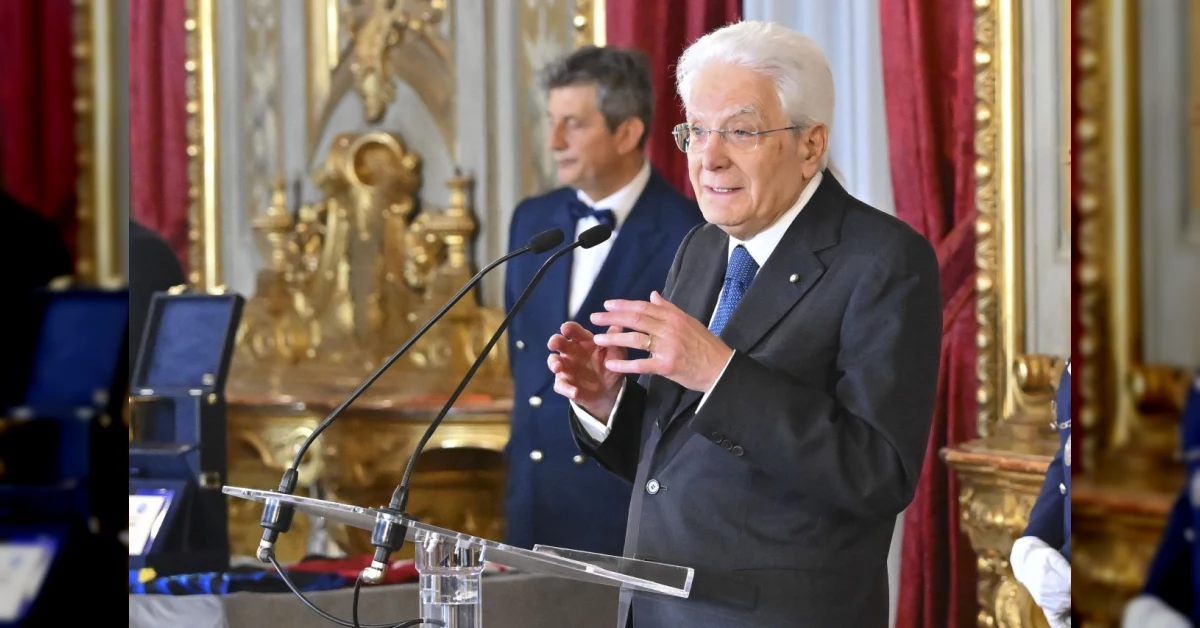 Sergio Mattarella parla al Quirinale durante la Giornata mondiale contro le droghe