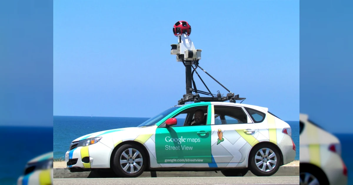 Google Street View usato come prova fiscale: auto con telecamera e mappa stradale
