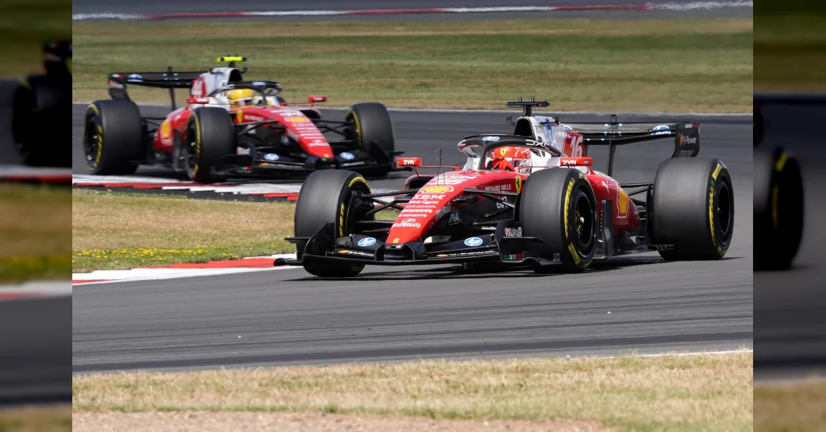 Charles Leclerc sul podio del GP di Gran Bretagna 2026 con la Ferrari a Silverstone