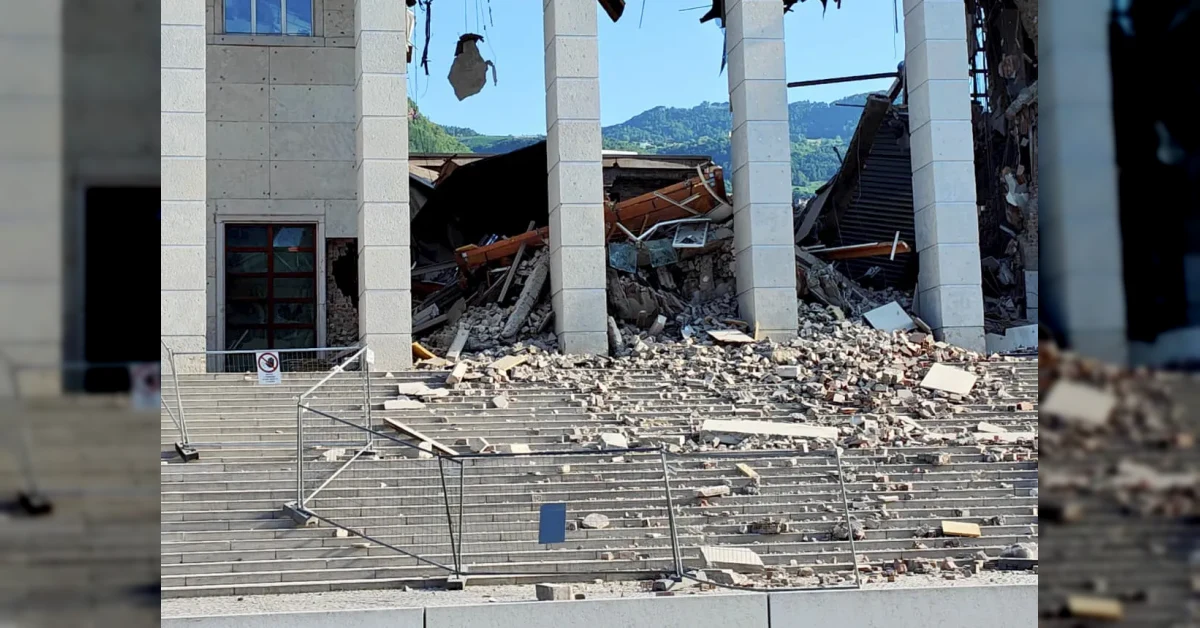 Crollo di parte del Tribunale di Bolzano durante lavori di ristrutturazione