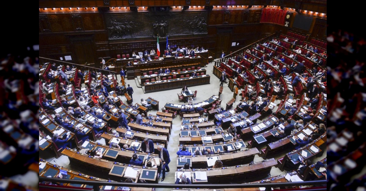 Aula della Camera dei Deputati durante l'esame della legge elettorale