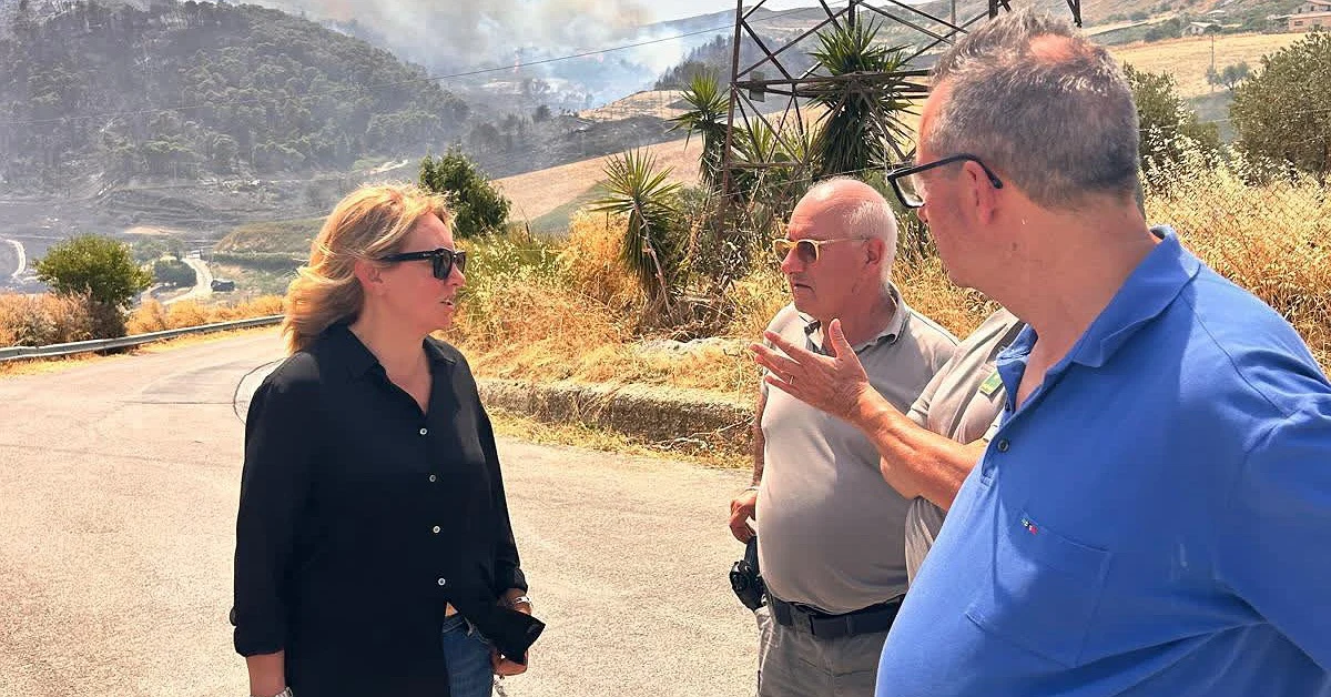 Incendi entroterra siciliano Savarino sopralluogo aree colpite fiamme vegetazione