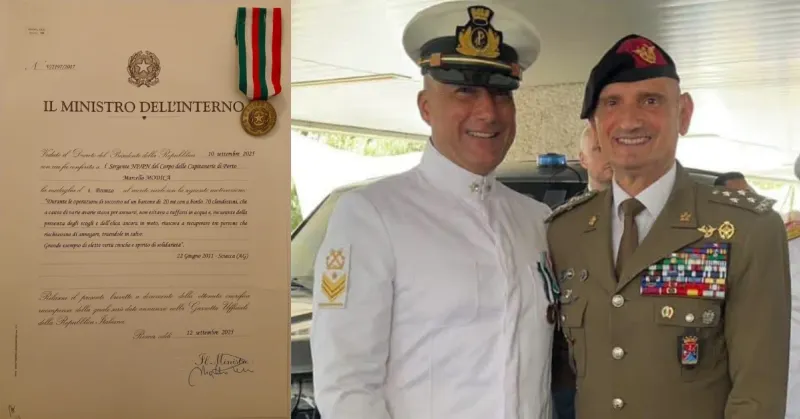 Marcello Modica riceve la Medaglia di Bronzo al Merito Civile