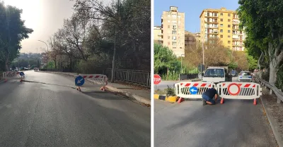 Cedimento stradale e senso unico in via Madonna della Rocca a Sciacca