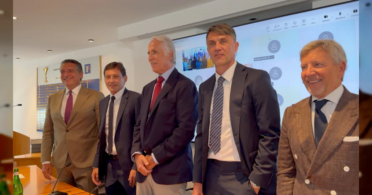 Malagò, Maldini e Leonardo in conferenza stampa per il futuro della Nazionale italiana di calcio