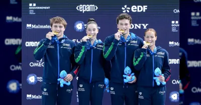 Tuffi, l'Italia batte la Russia nel mixed team e vince l'oro europeo a Parigi