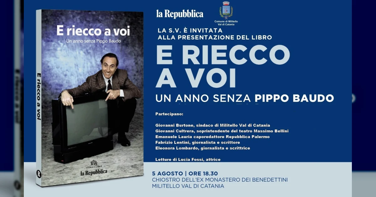 Volume omaggio dedicato a Pippo Baudo con il quotidiano Repubblica Palermo