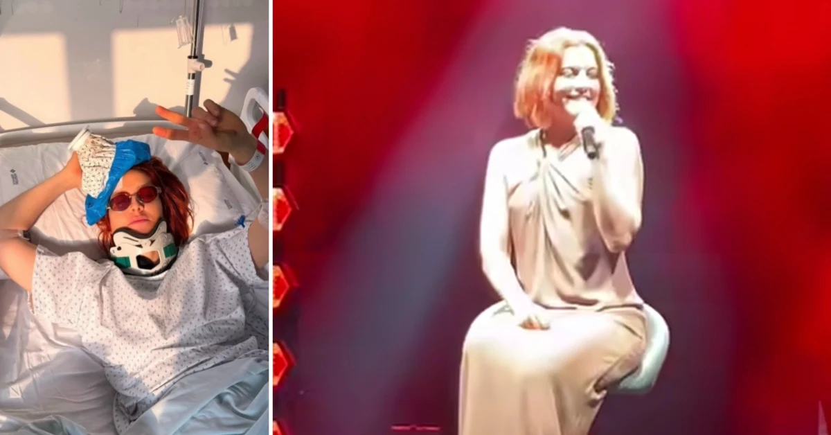 Noemi torna sul palco in stampelle dopo la caduta, a Bisacquino il concerto organizzato da Futuris