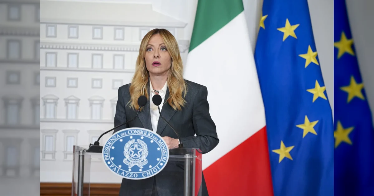 Giorgia Meloni in videocollegamento alla Coalizione dei volenterosi per la difesa ucraina