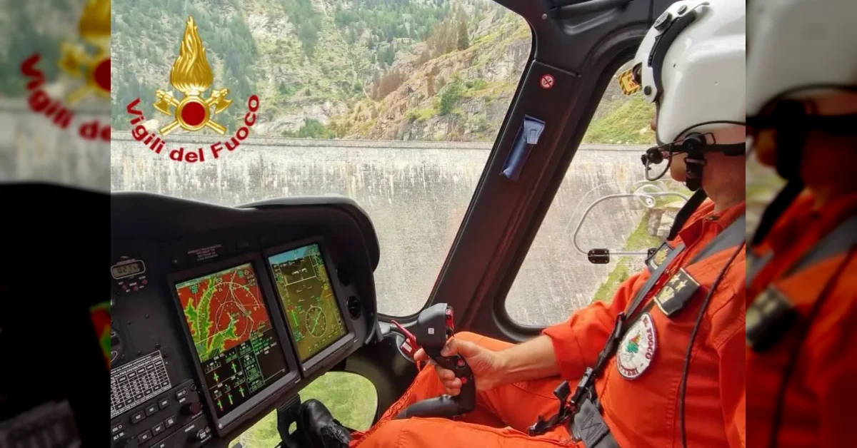 Soccorsi sul luogo dell'incidente aereo vicino alla diga di Campliccioli