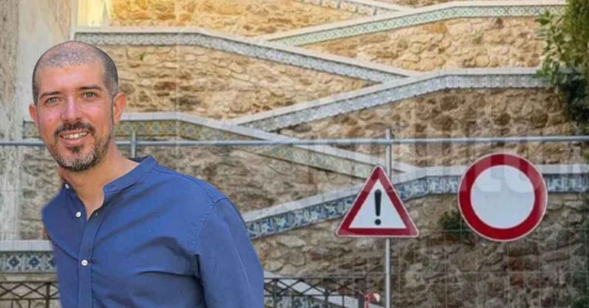 Scala Zig-Zag chiusa dopo la frana a Sciacca, con transenne e abitazioni sgomberate