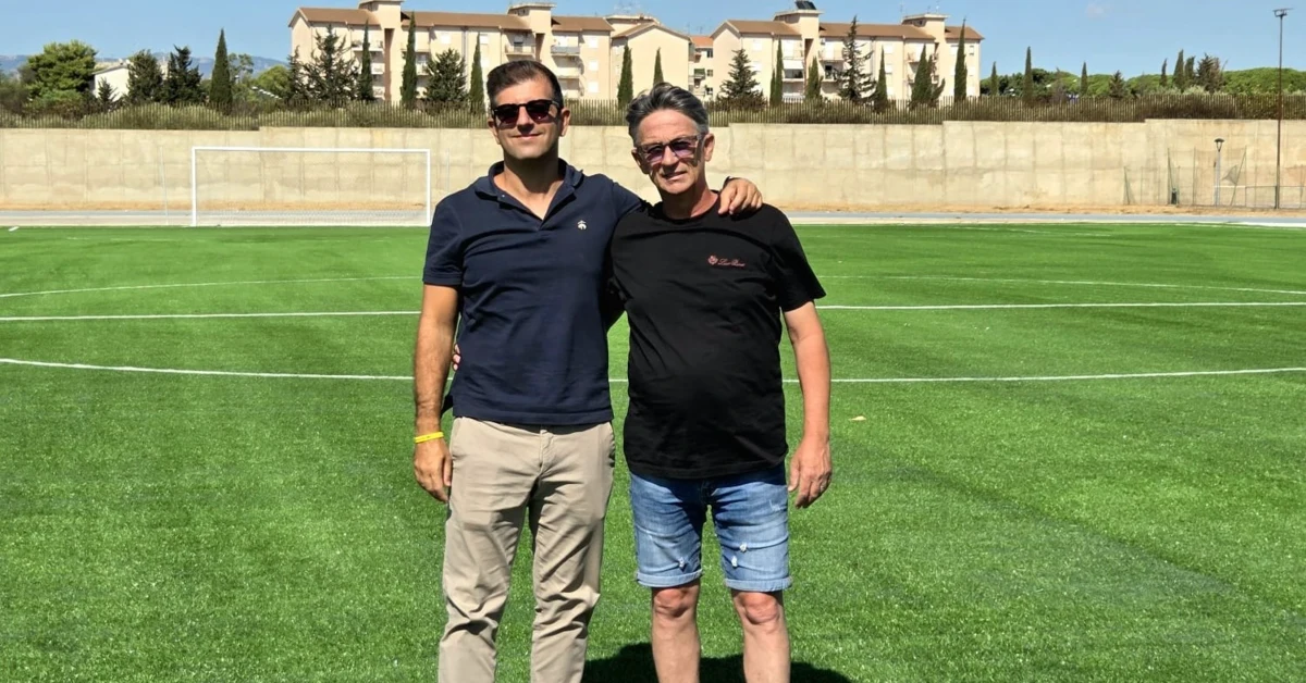 Riapre l'impianto sportivo Spataro a Ribera, con il vicesindaco Alongi e Ruvolo della Pro Ribera