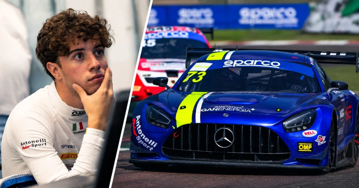Giuseppe Guirreri alla guida della Mercedes-AMG GT3 Evo durante la 3 Ore di Imola