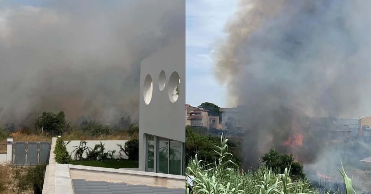Incendio all’ingresso di Ribera, necessario anche l’intervento di un elicottero