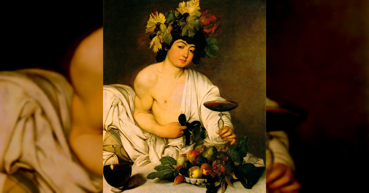 Sala degli Uffizi con il Bacco di Caravaggio, infiltrazione d'acqua dal lucernario