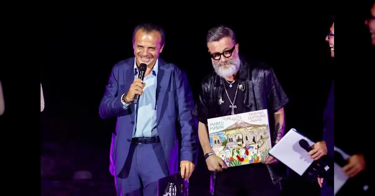 Premiazione dei Taormina Music Awards al Teatro Antico di Taormina con Vasco Rossi e Marco Masini