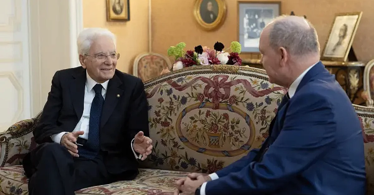 Sergio Mattarella e il Principe Alberto II al Museo Oceanografico di Montecarlo durante la visita ufficiale