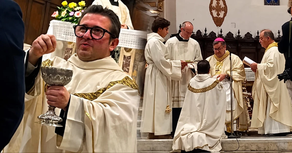 Paolo Arena, ex dirigente e consulente giuridico, ora monaco benedettino, celebra la prima messa a Sciacca il 18 ottobre