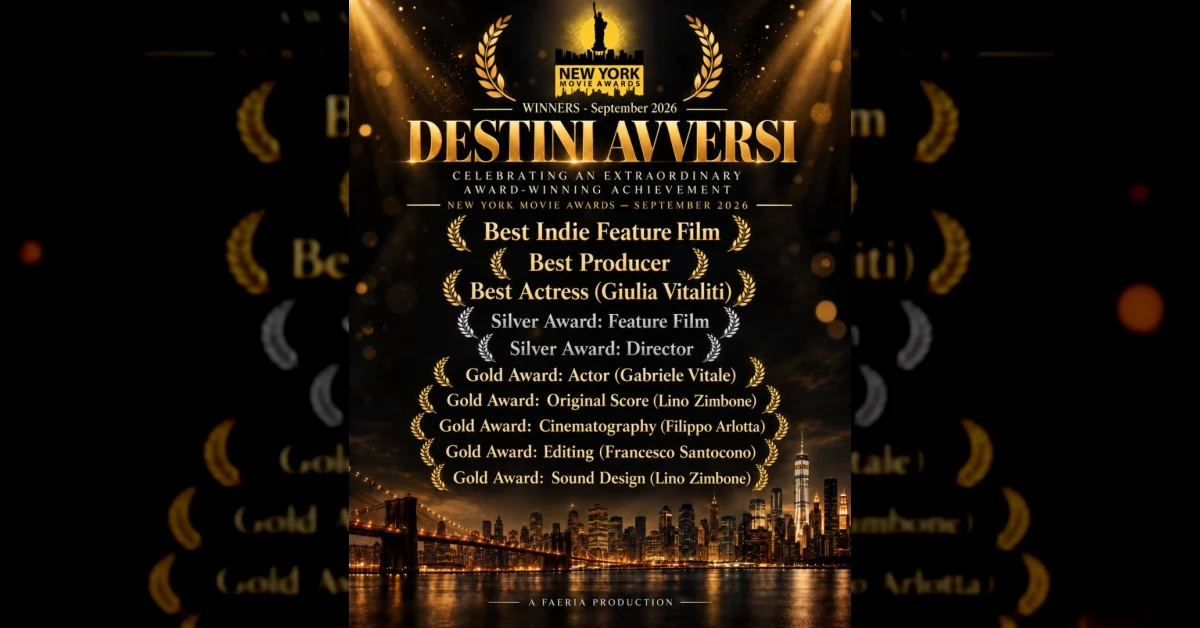 Locandina del film Destini Avversi, vincitore di 10 premi ai New York Movie Awards 2026