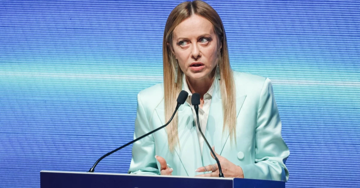 Giorgia Meloni interviene all'assemblea generale di Assolombarda a Milano sul caro energia