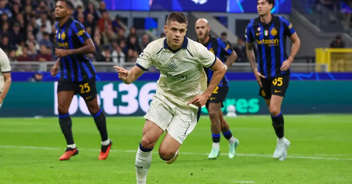 Inter sconfitta 4-3 dal Bruges a San Siro, Tresoldi autore di una tripletta in Champions League