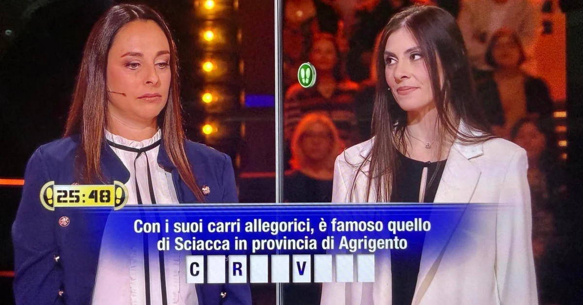 Il Carnevale di Sciacca a Caduta Libera su Canale 5 con una domanda sui carri allegorici