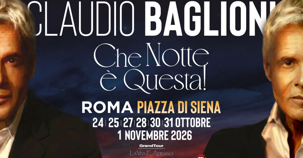 Claudio Baglioni in concerto a Piazza di Siena, Roma, per la serie di sette concerti autunnali