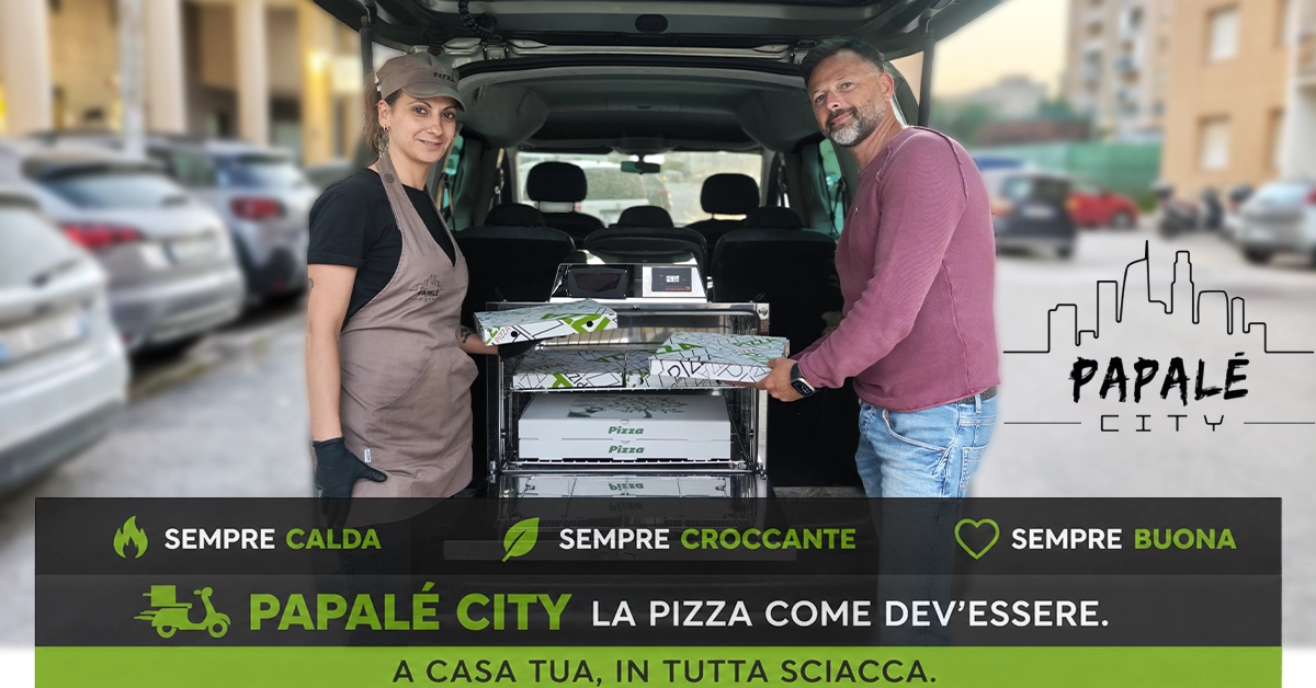 Consegna pizza calda a domicilio Papalè City Sciacca con sistema innovativo che mantiene la pizza croccante come appena sfornata