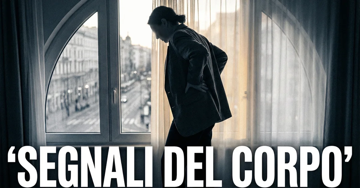 Persona con mal di schiena in piedi vicino a una finestra — segnali posturali da non ignorare