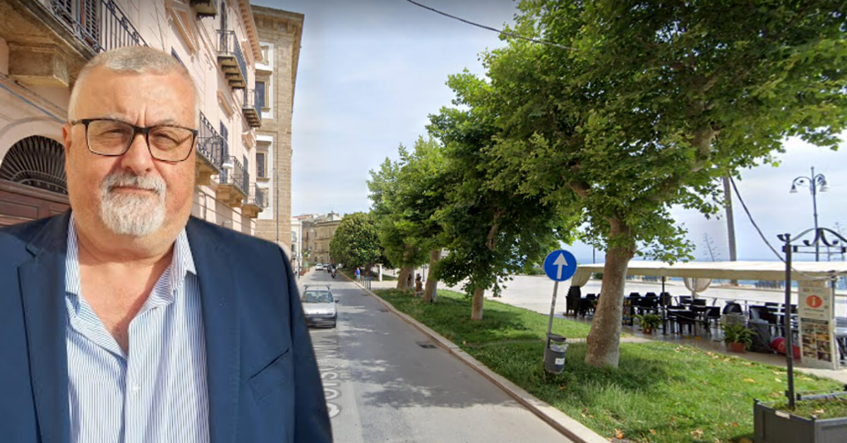 Foto Salvino Navarra e corso Vittorio Emanuele a Sciacca dove sono previsti lavori di segnaletica stradale con interventi su attraversamenti pedonali