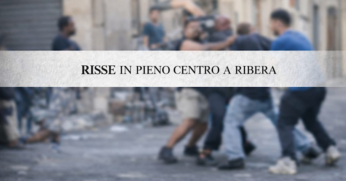 Lite in centro a Ribera, volano sedie e tavoli (Video)