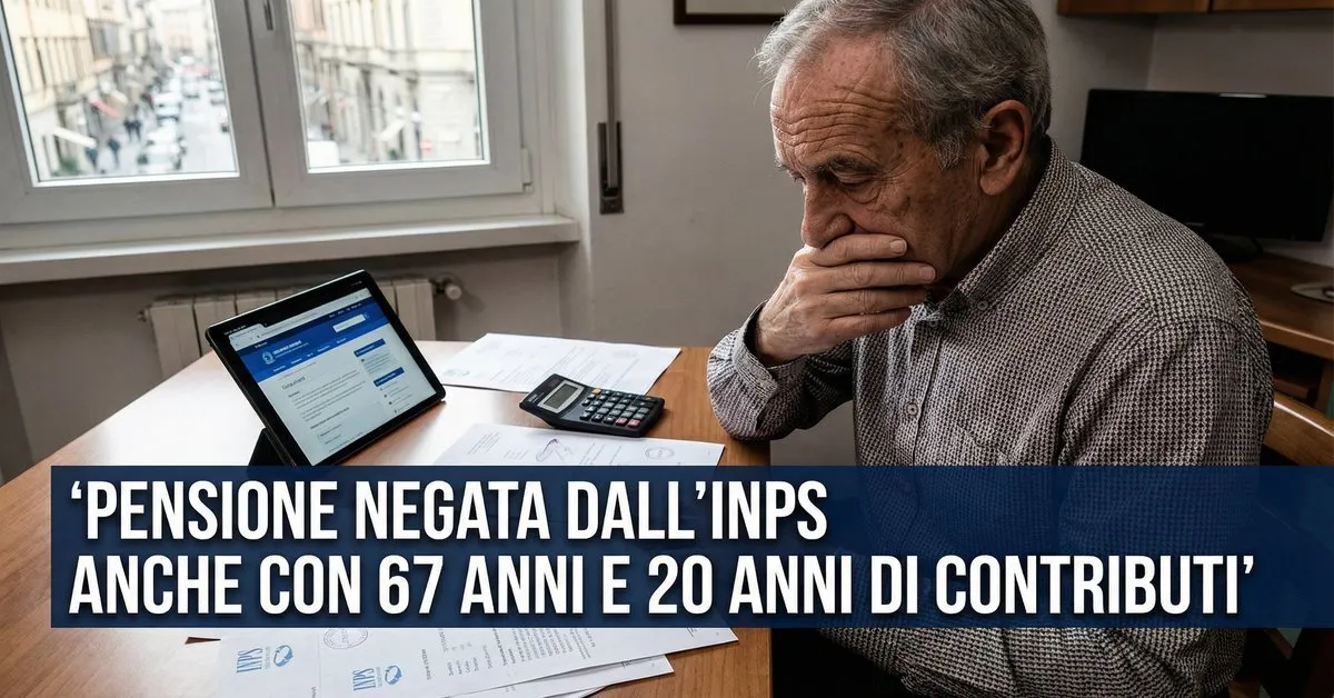 Pensione negata dall'INPS anche con 67 anni e 20 anni di contributi: ecco perché e cosa fare