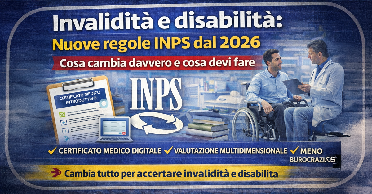 Invalidità e disabilità: nuove regole INPS dal 2026. Cosa cambia davvero e cosa devi fare