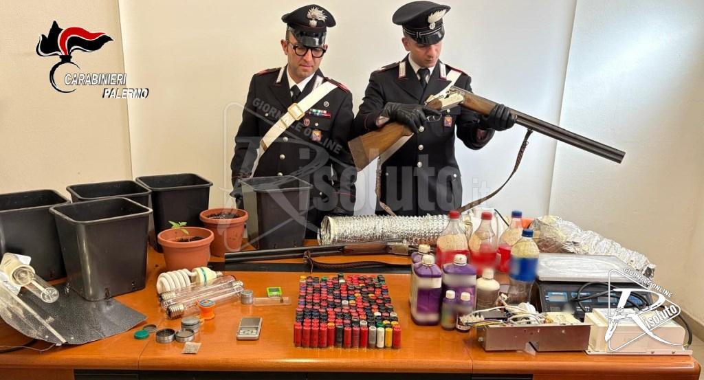 Famiglia arrestata a Misilmeri: armi e serra in casa