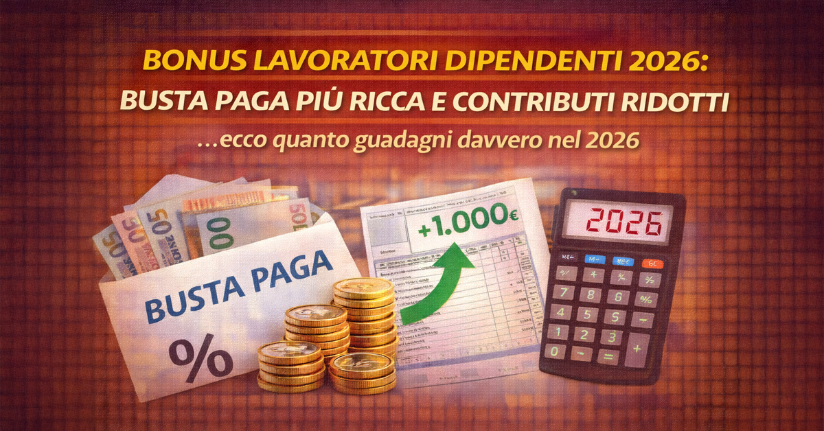 Bonus lavoratori dipendenti 2026: busta paga più ricca e contributi ridotti, ecco come funziona davvero
