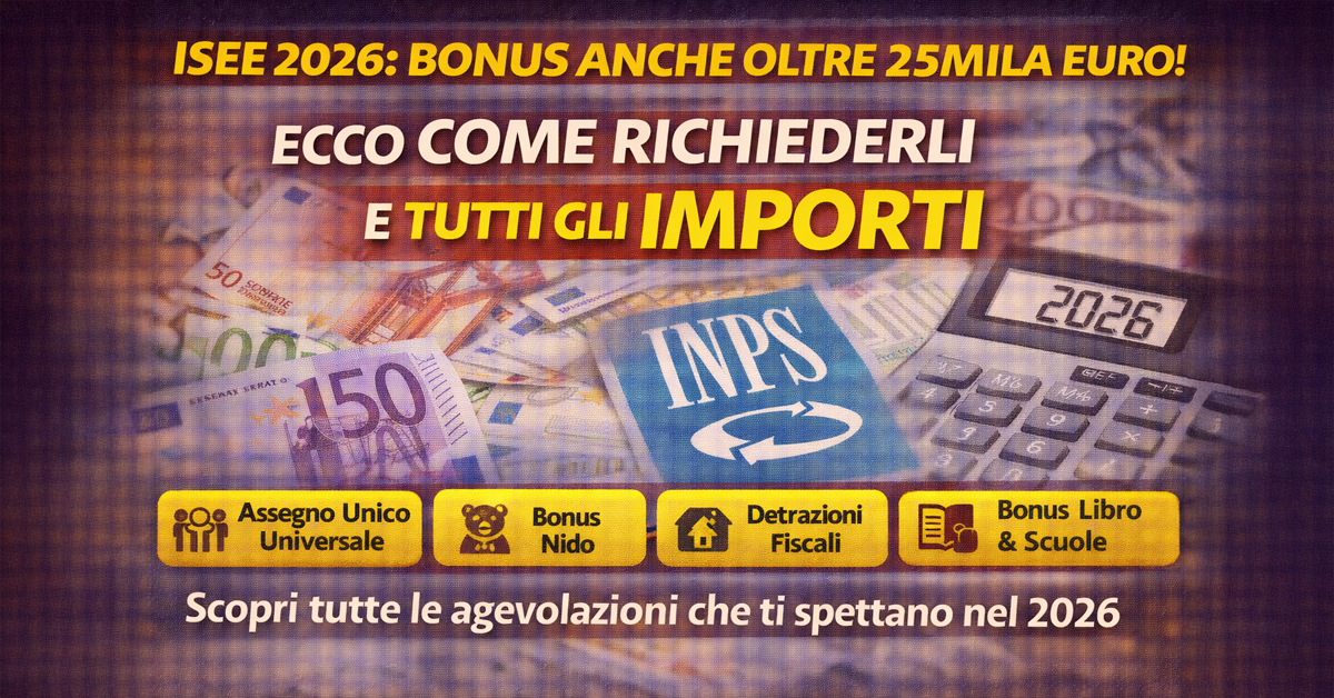 ISEE 2026, tutti i bonus che spettano anche se superi i 25mila euro: elenco completo e come richiederli