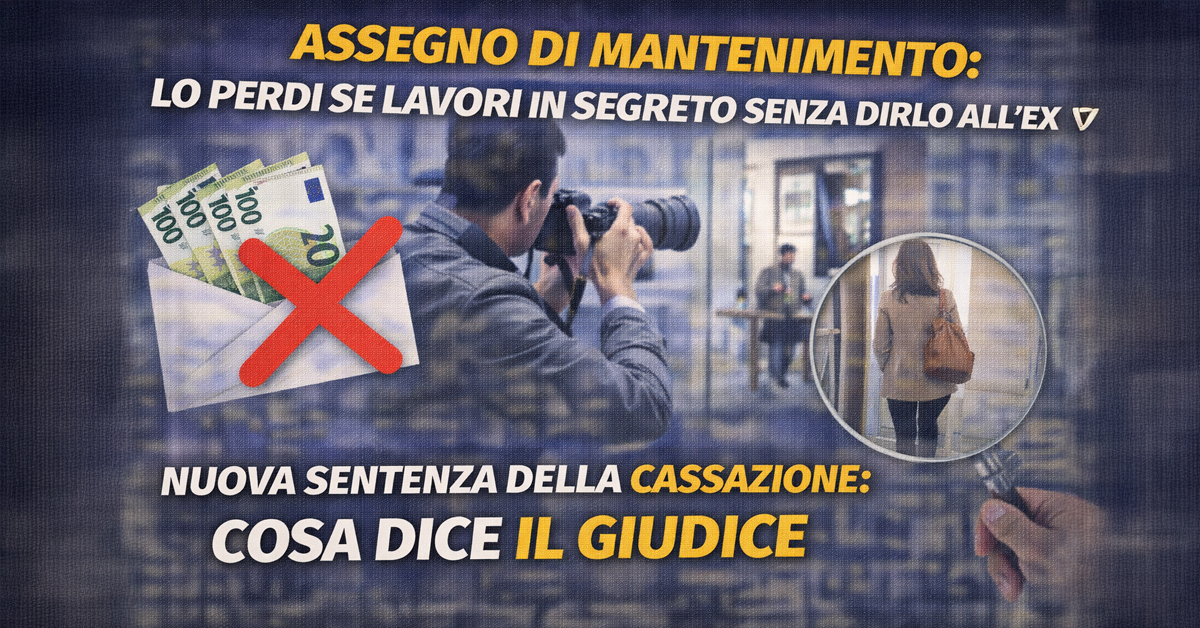 Assegno di mantenimento, lo perdi se lavori senza dirlo all’ex coniuge: nuova sentenza della Cassazione