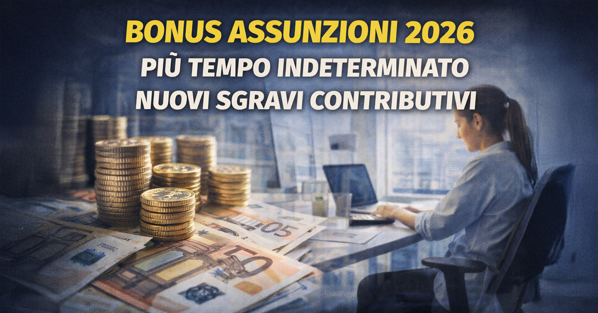 Bonus assunzioni 2026, più facile il tempo indeterminato: nuovi sgravi contributivi per imprese e lavoratori